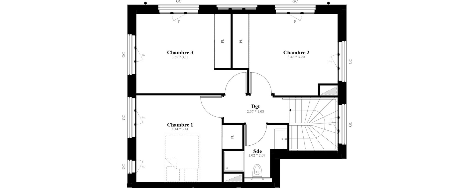 Duplex T4 de 83,58 m2 &agrave; Puteaux Les bergeres