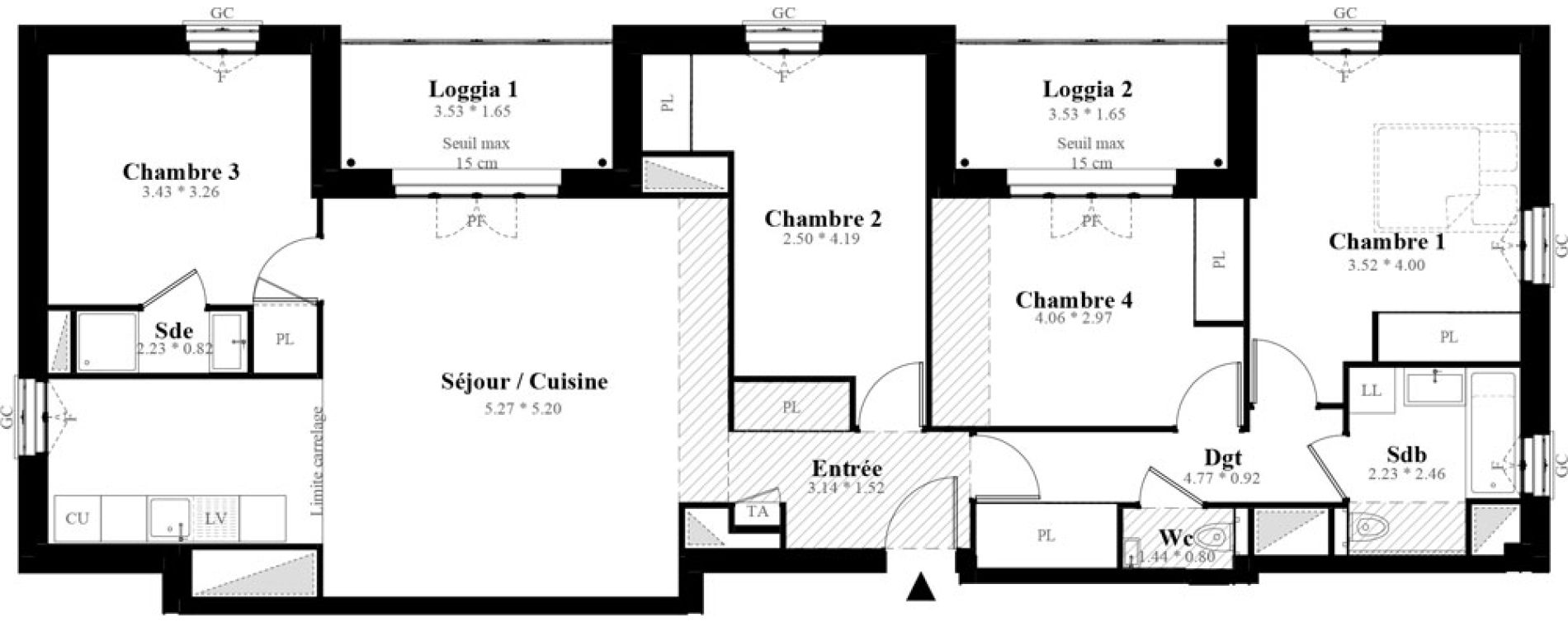 Appartement T5 de 105,17 m2 &agrave; Puteaux Les bergeres