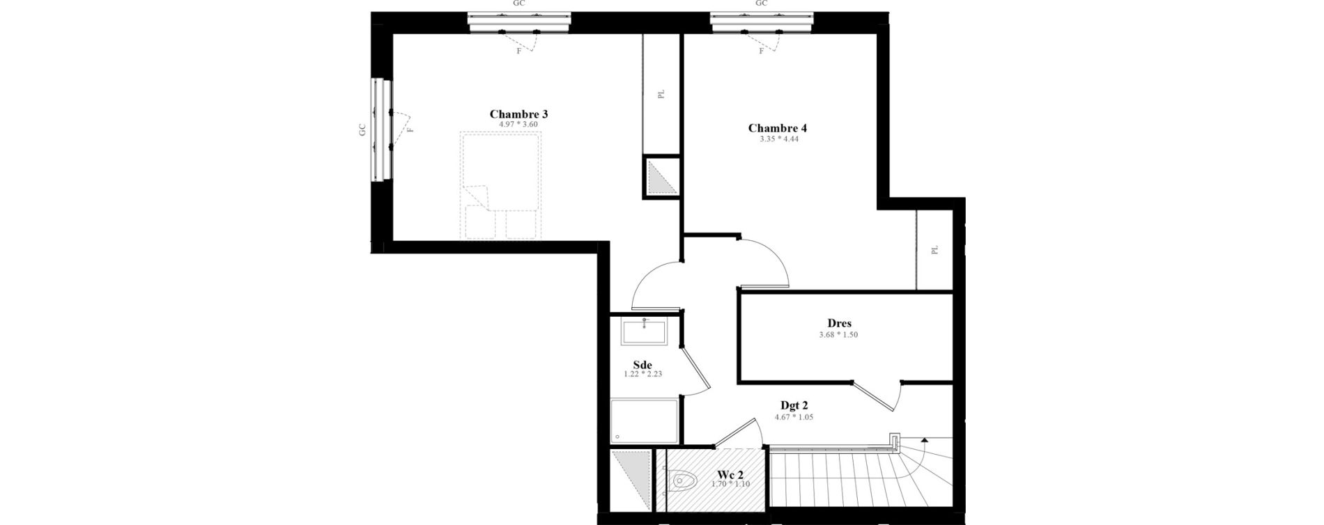 Duplex T5 de 123,75 m2 &agrave; Puteaux Les bergeres