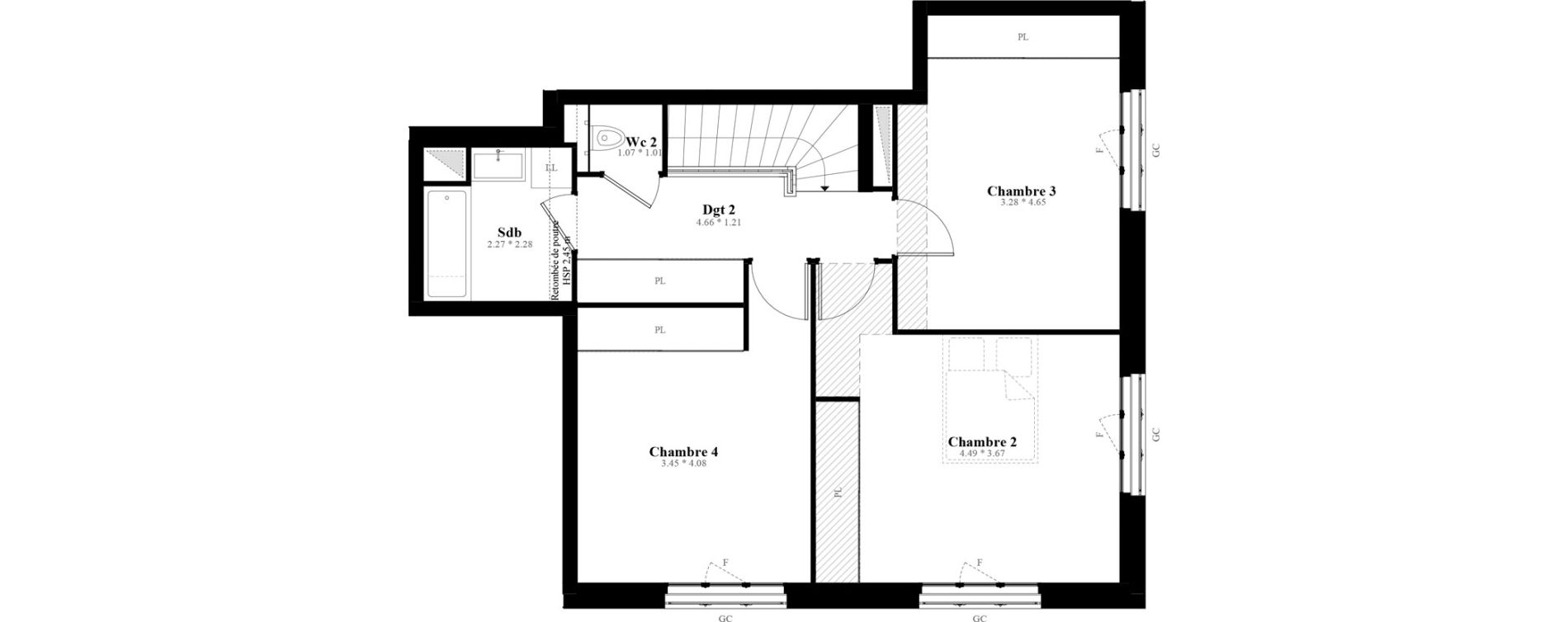 Duplex T5 de 117,18 m2 &agrave; Puteaux Les bergeres