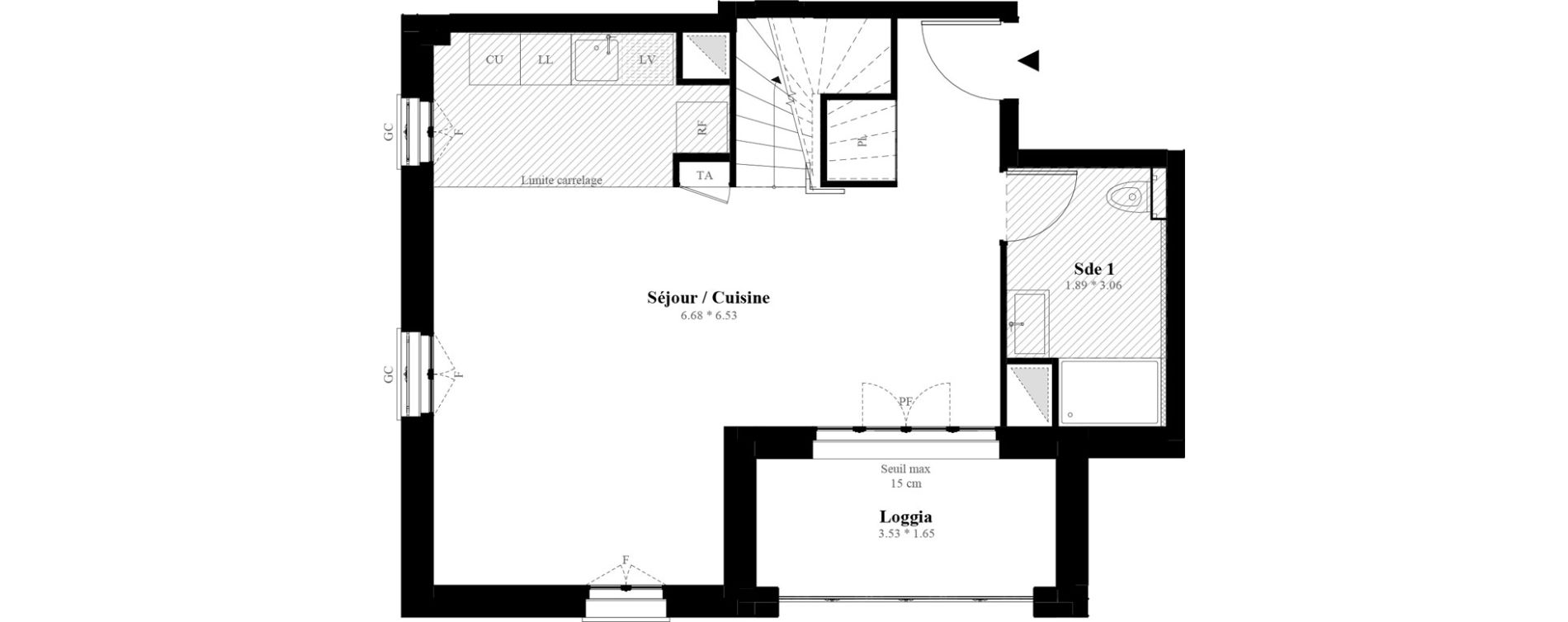 Duplex T4 de 93,94 m2 &agrave; Puteaux Les bergeres