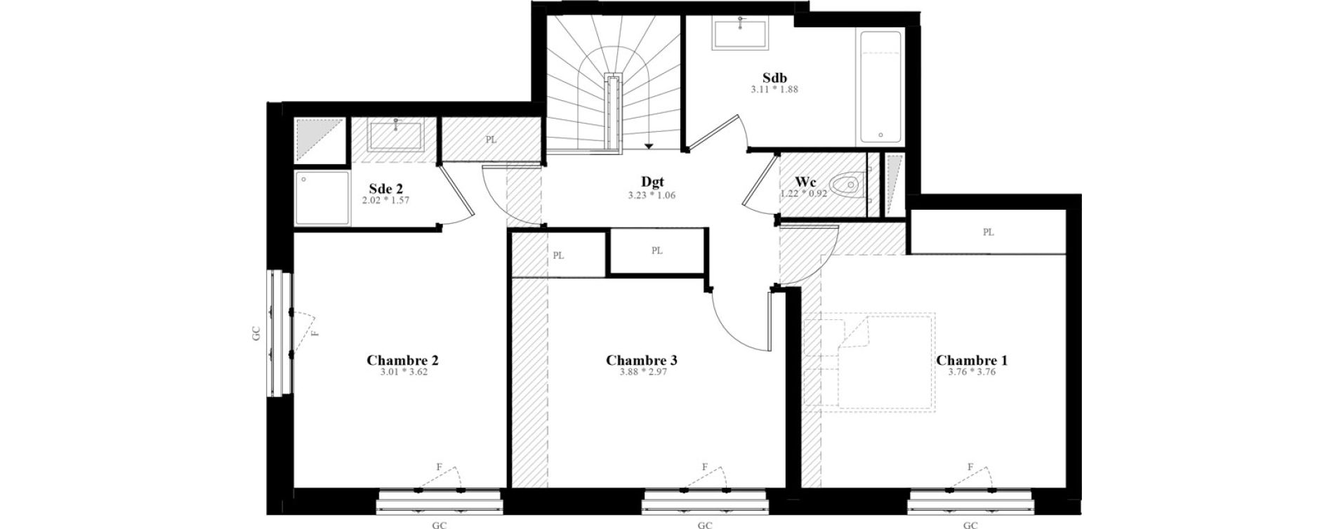 Duplex T4 de 93,94 m2 &agrave; Puteaux Les bergeres