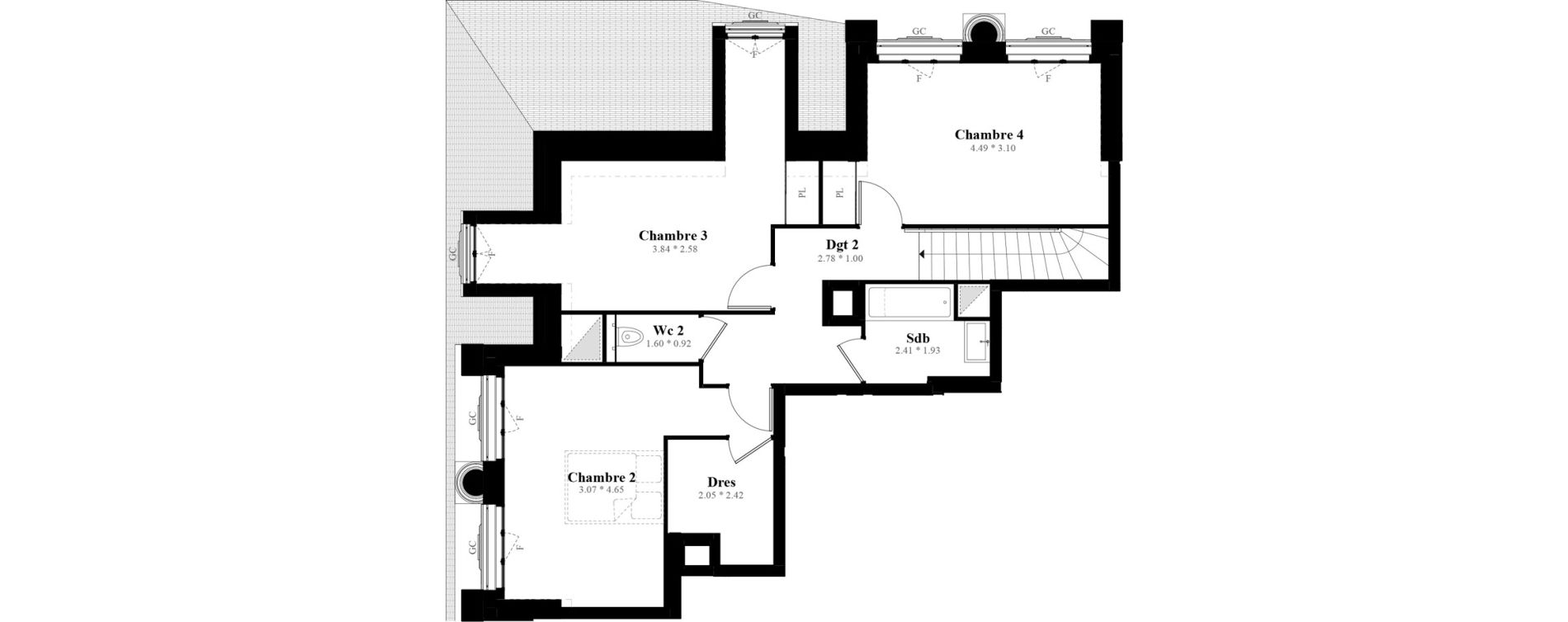 Duplex T5 de 125,11 m2 &agrave; Puteaux Les bergeres