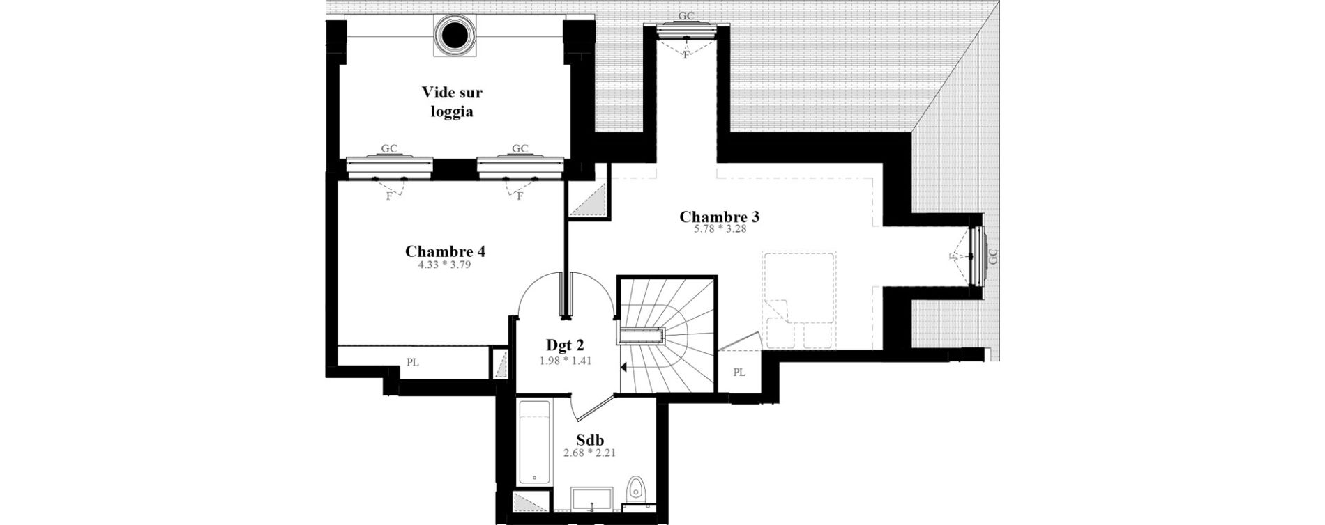 Duplex T5 de 124,86 m2 &agrave; Puteaux Les bergeres