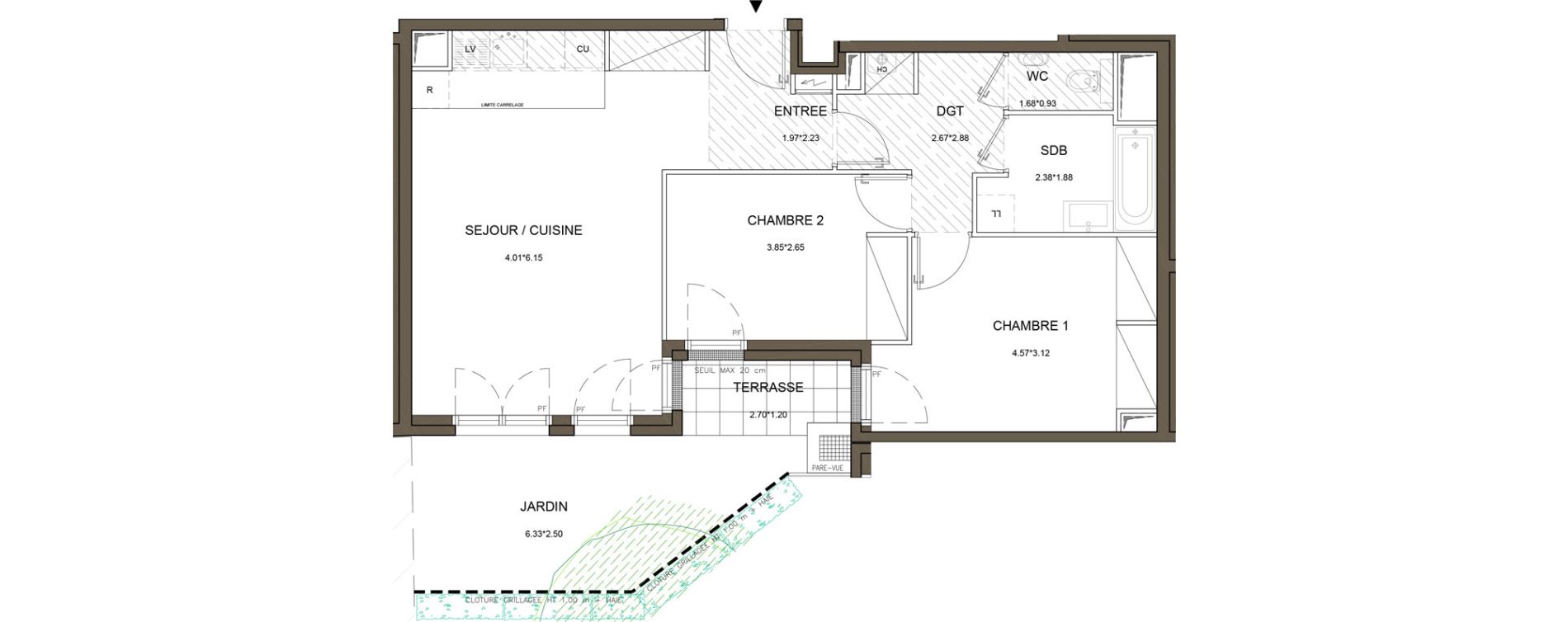 Appartement T3 de 64,62 m2 &agrave; Puteaux Wallace