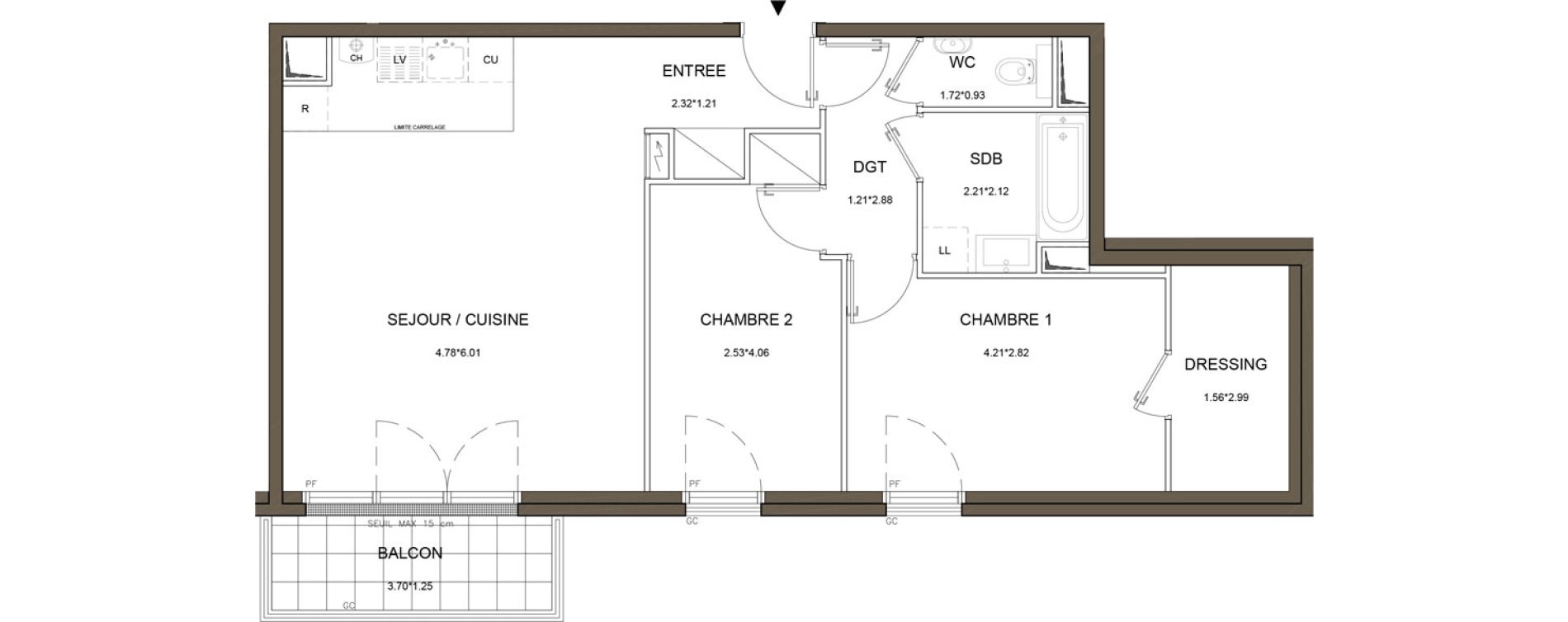 Appartement T3 de 68,63 m2 &agrave; Puteaux Wallace