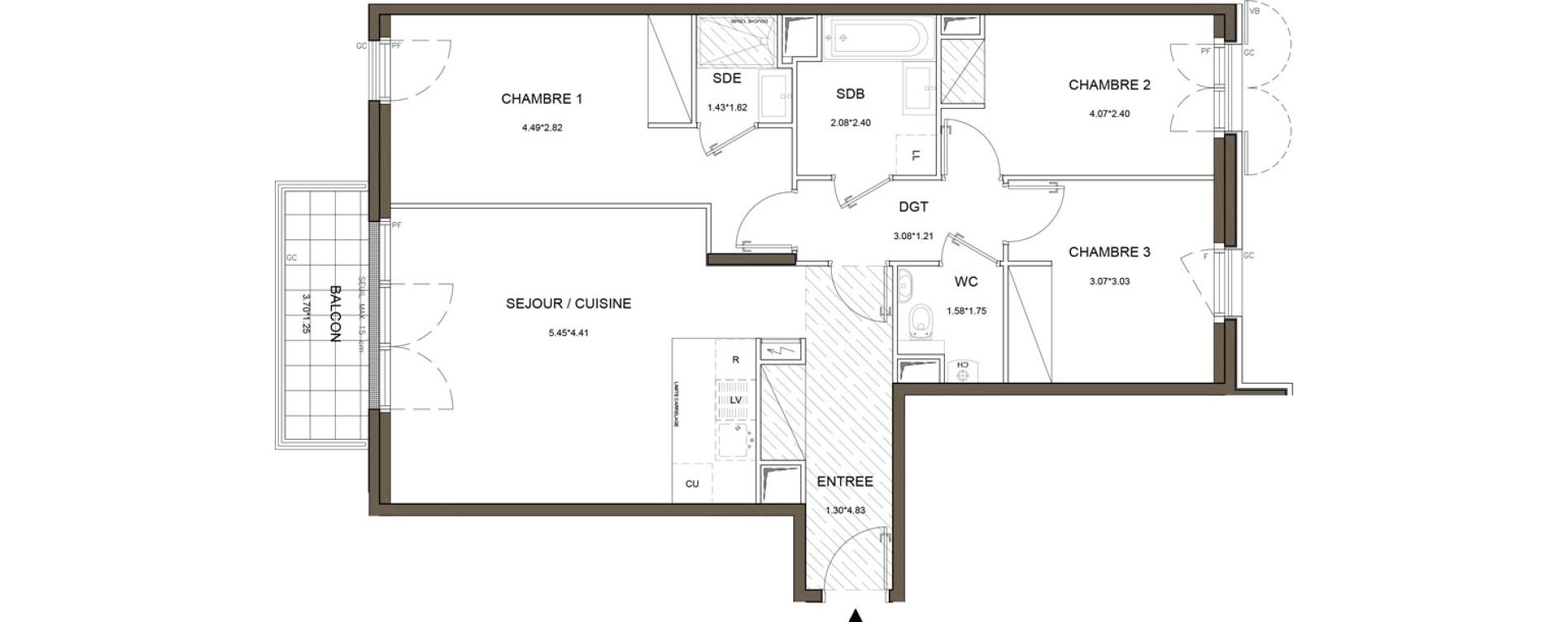 Appartement T4 de 77,52 m2 &agrave; Puteaux Wallace