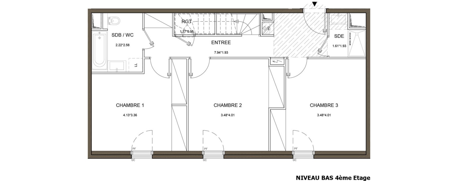 Duplex T5 de 122,54 m2 &agrave; Puteaux Wallace