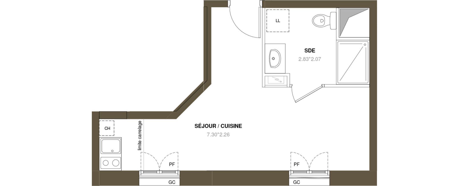 Appartement T1 de 22,18 m2 &agrave; Puteaux R&eacute;publique