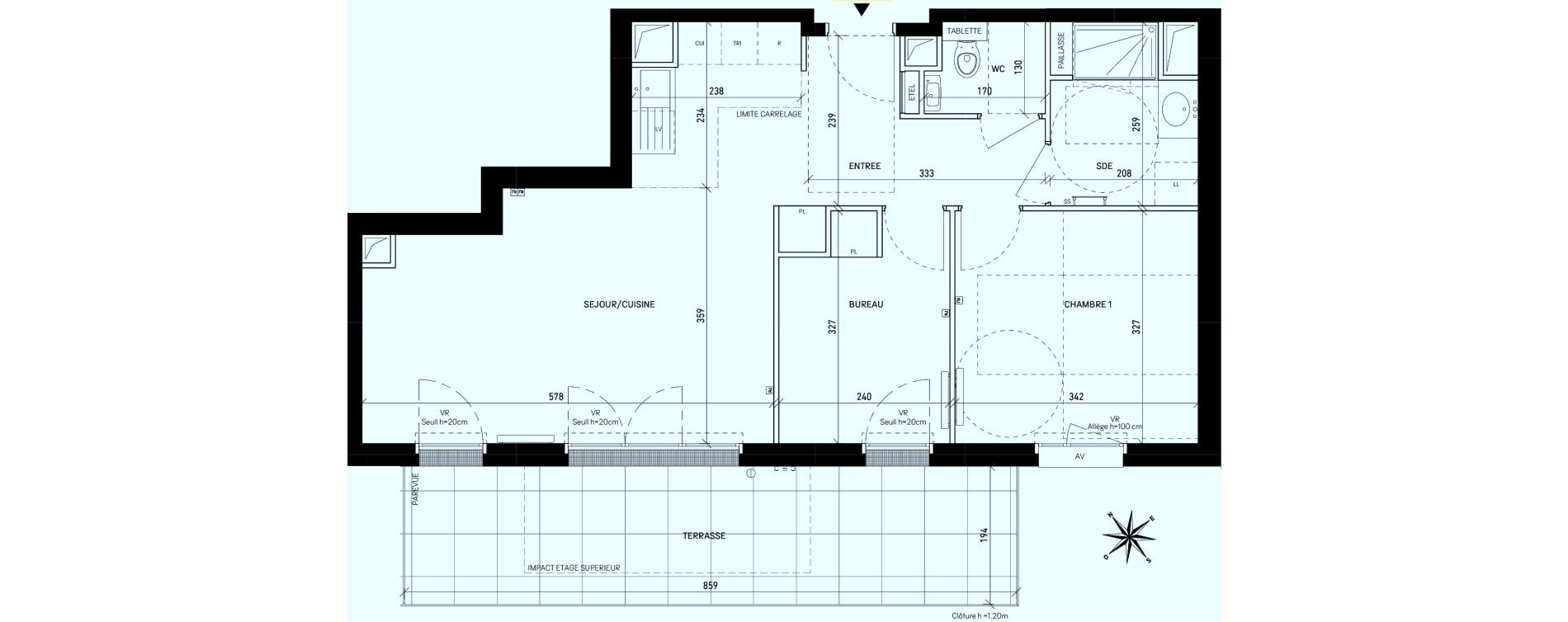 Appartement T2 de 55,72 m2 &agrave; Rueil-Malmaison Centre