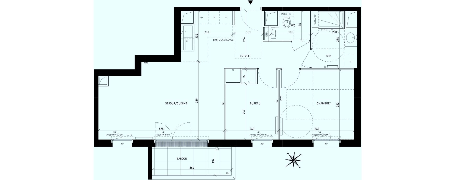 Appartement T2 de 56,42 m2 &agrave; Rueil-Malmaison Centre