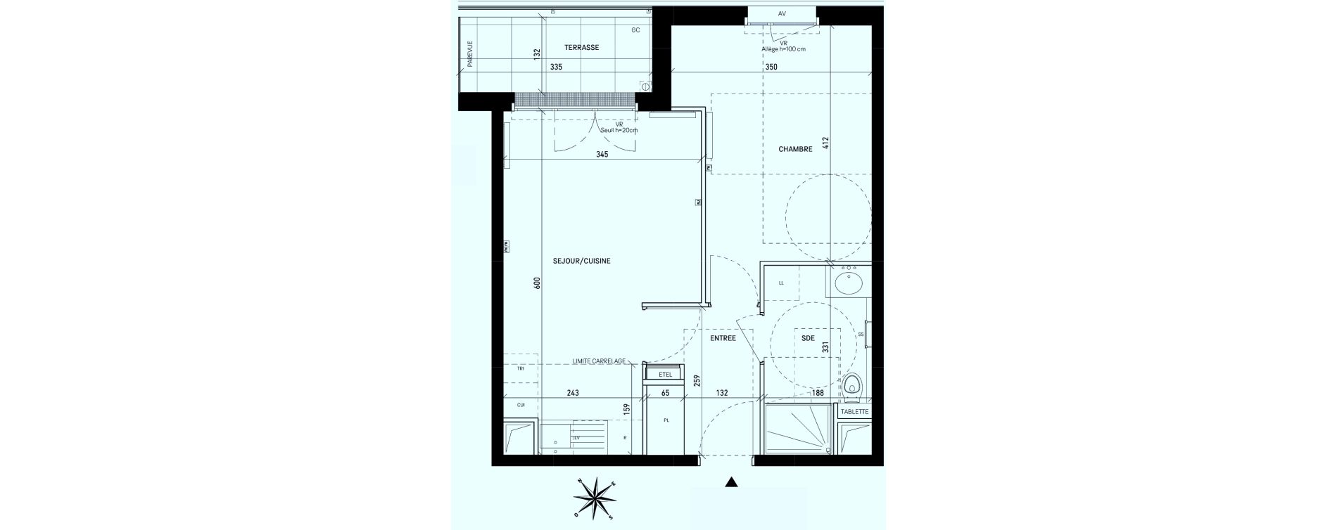 Appartement T2 de 41,55 m2 &agrave; Rueil-Malmaison Centre