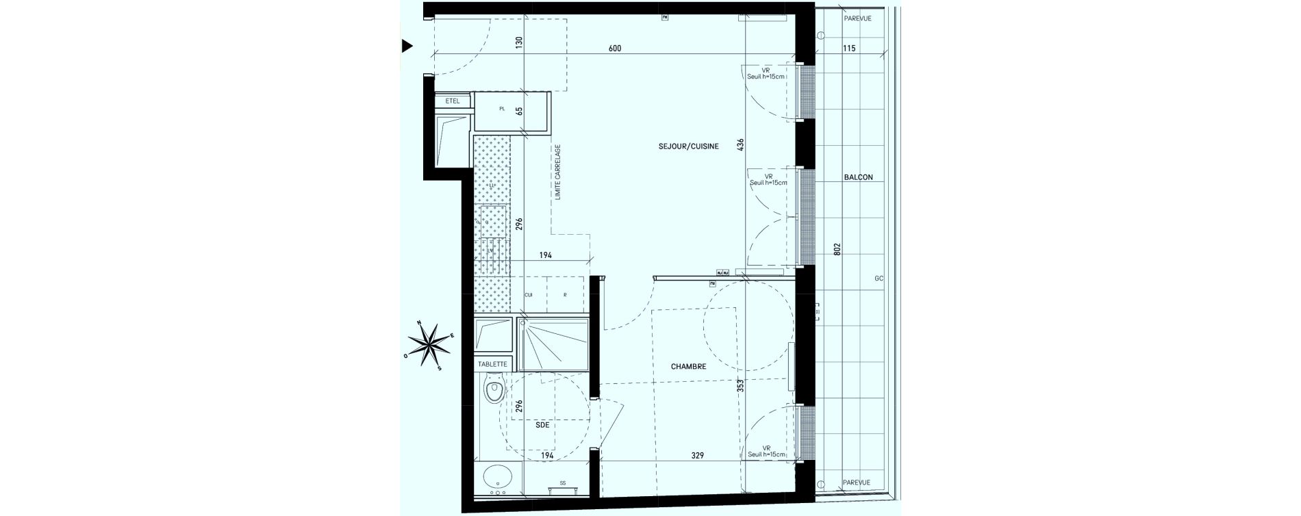 Appartement T2 de 41,98 m2 &agrave; Rueil-Malmaison Centre