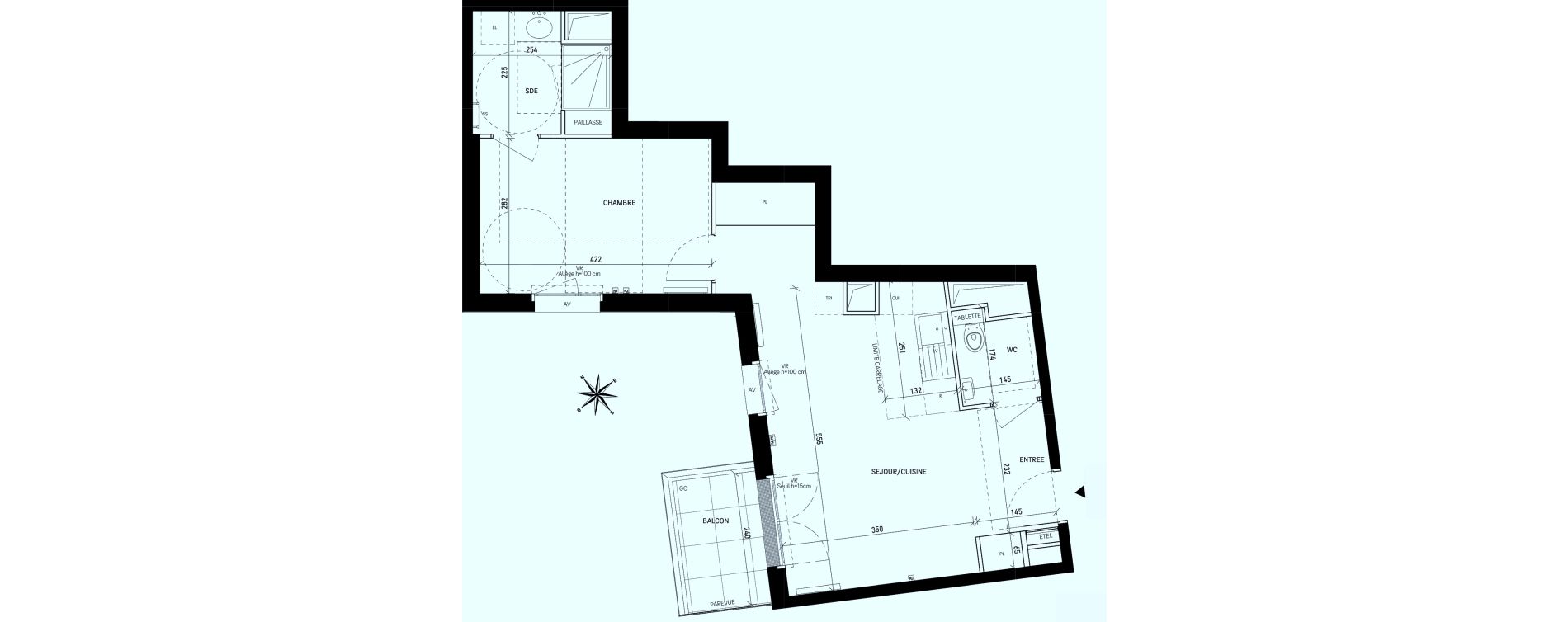 Appartement T2 de 45,59 m2 &agrave; Rueil-Malmaison Centre