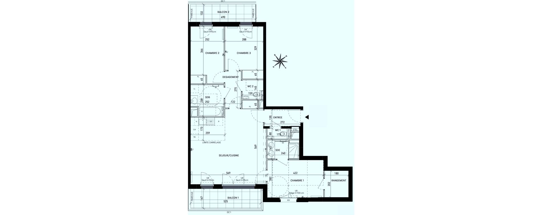 Appartement T4 de 86,92 m2 &agrave; Rueil-Malmaison Centre
