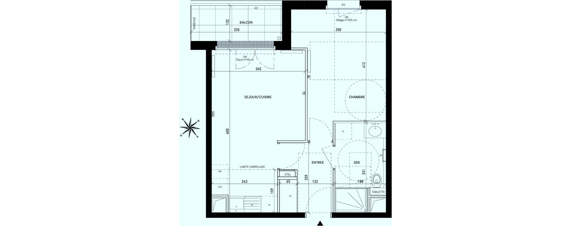 Appartement T2 de 41,55 m2 &agrave; Rueil-Malmaison Centre
