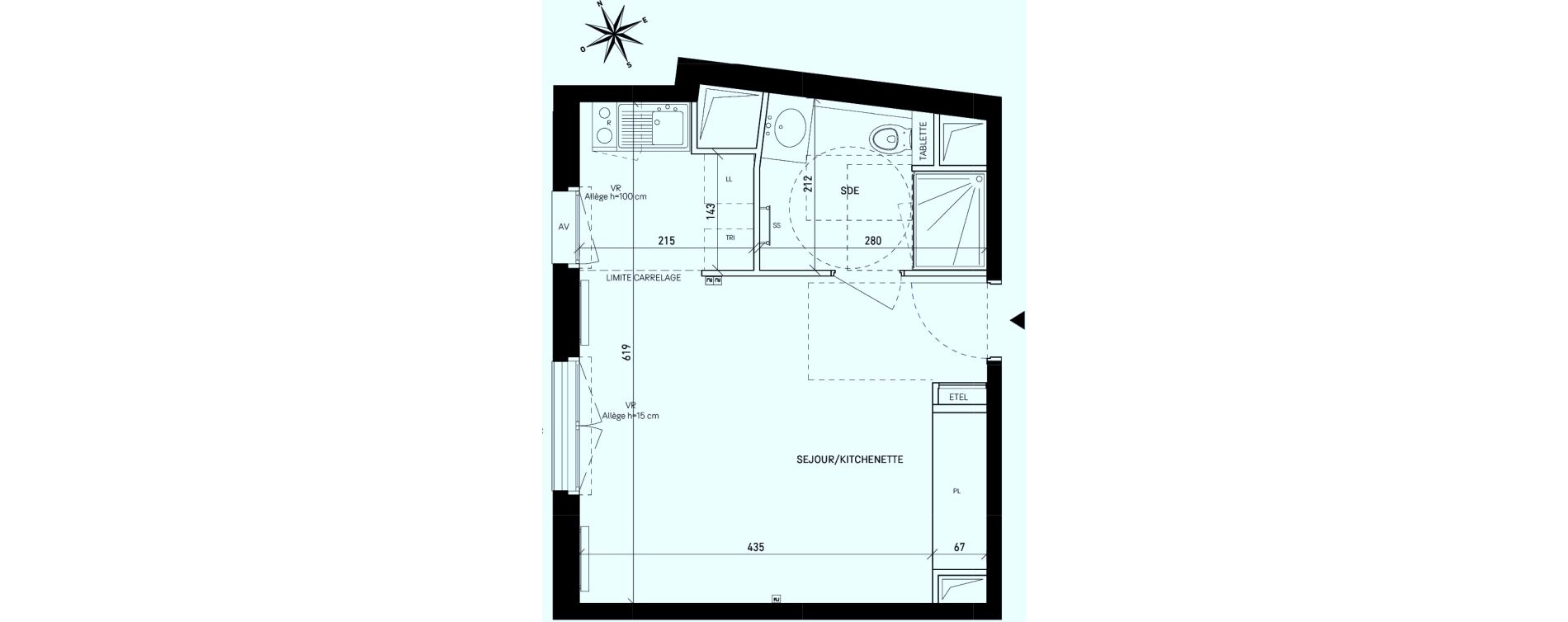 Appartement T1 de 28,83 m2 &agrave; Rueil-Malmaison Centre