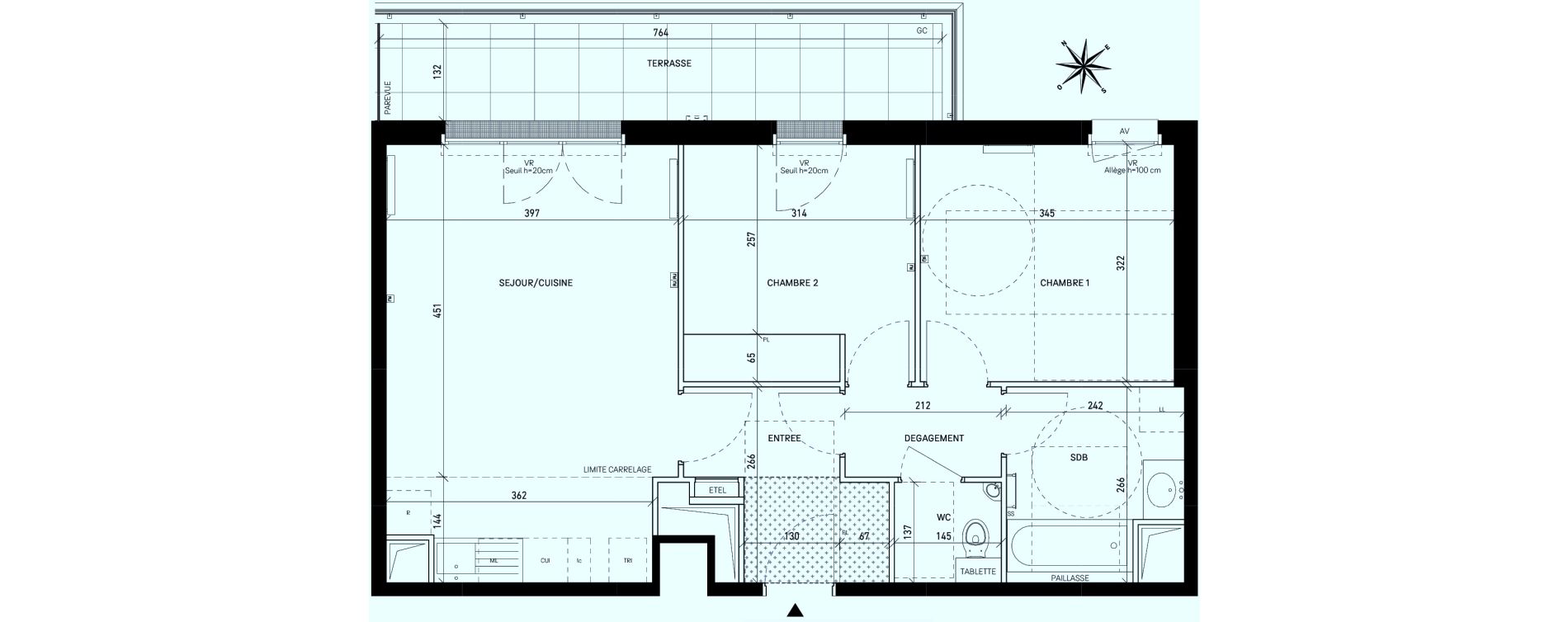 Appartement T3 de 59,46 m2 &agrave; Rueil-Malmaison Centre