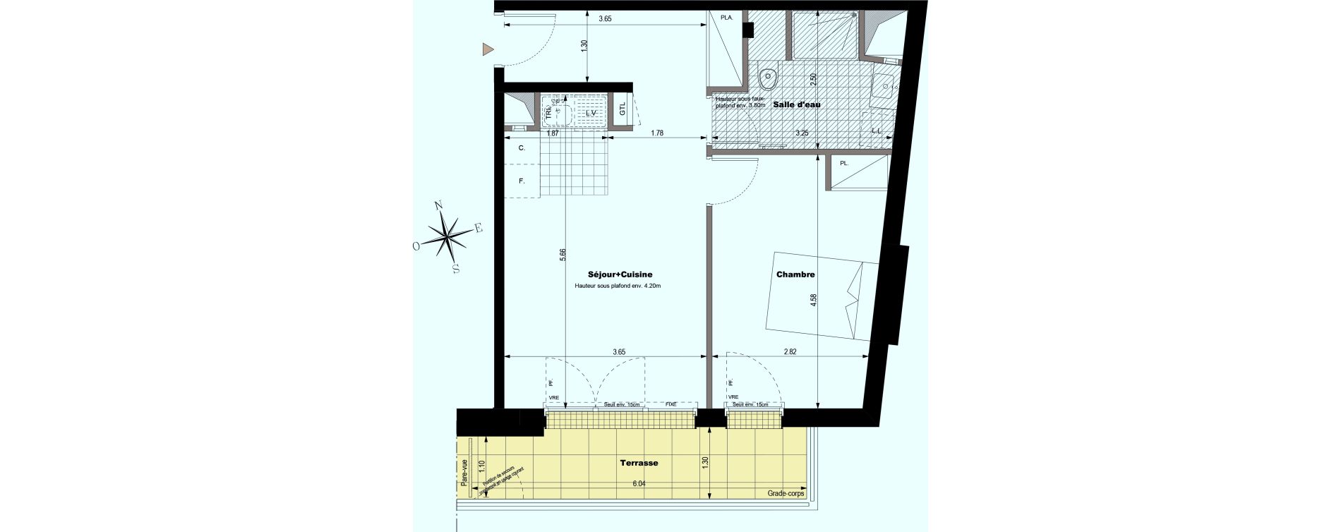 Appartement T2 de 46,15 m2 &agrave; Rueil-Malmaison L'arsenal