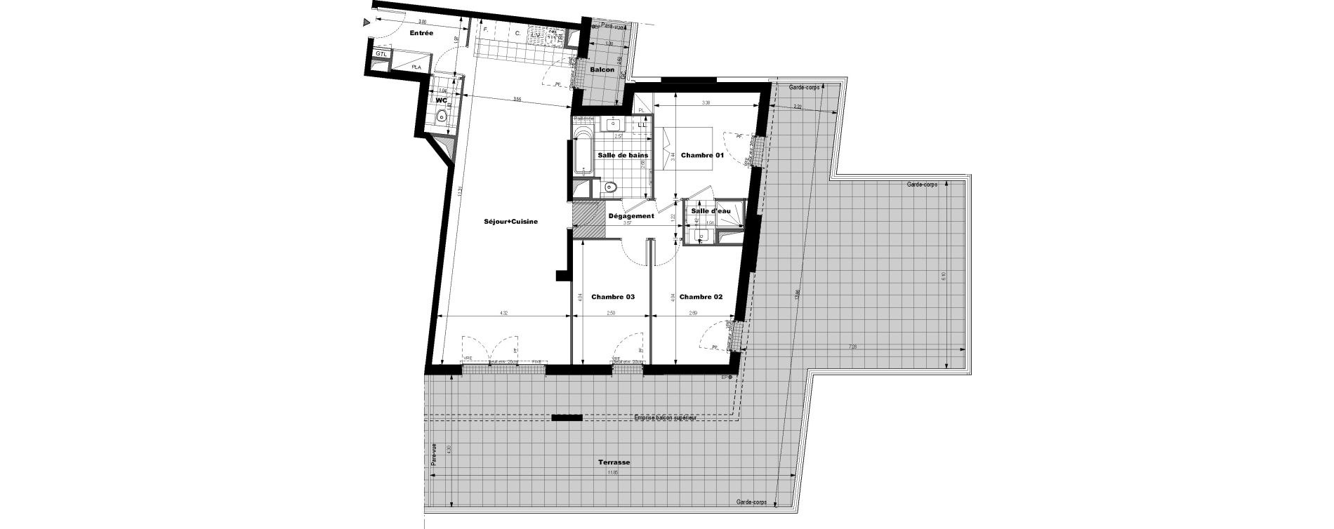 Appartement T4 de 95,22 m2 &agrave; Rueil-Malmaison L'arsenal