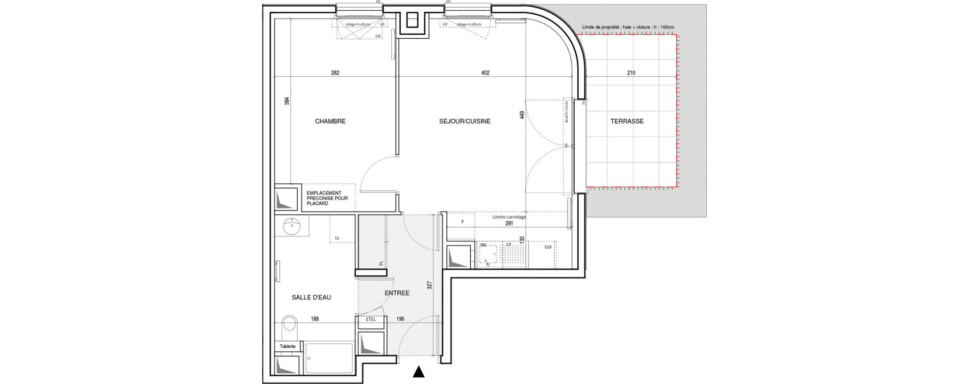 Appartement T2 de 45,53 m2 &agrave; Rueil-Malmaison Plateau 2