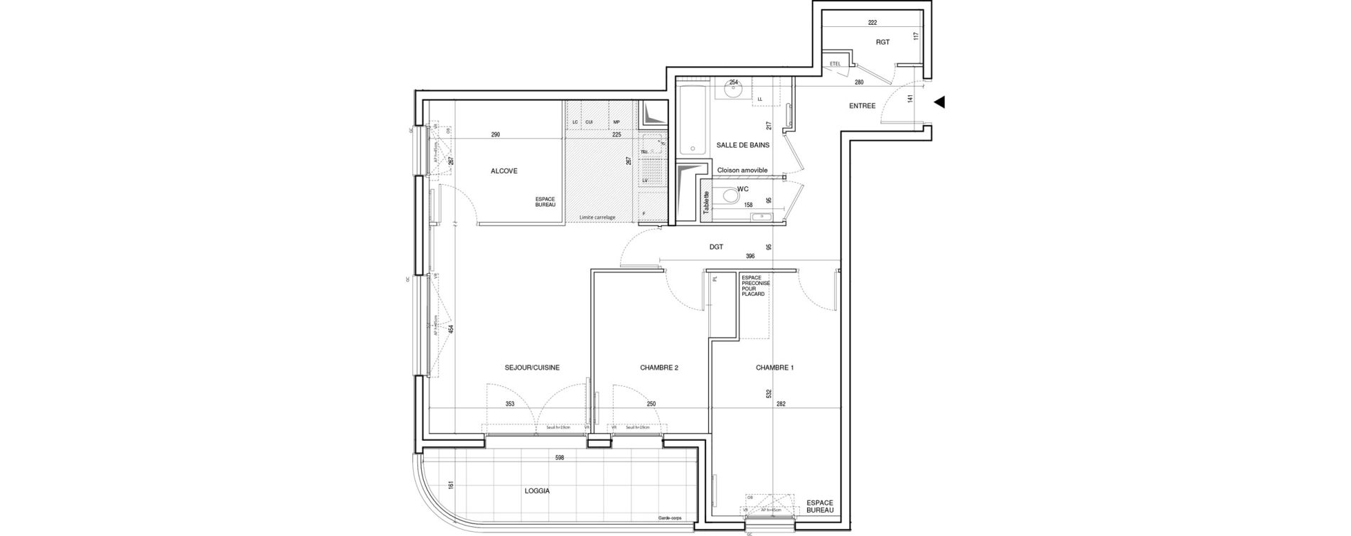 Appartement T3 de 73,52 m2 &agrave; Rueil-Malmaison Plateau 2