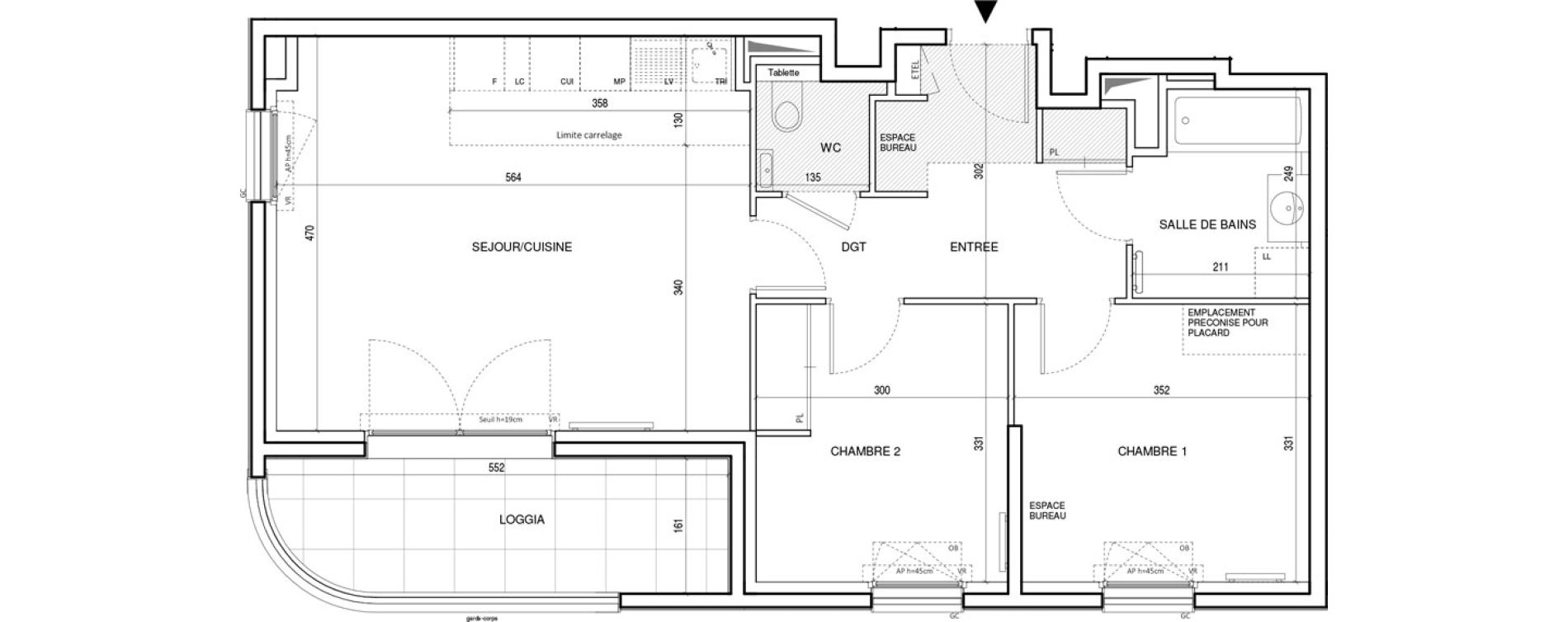 Appartement T3 de 63,91 m2 &agrave; Rueil-Malmaison Plateau 2