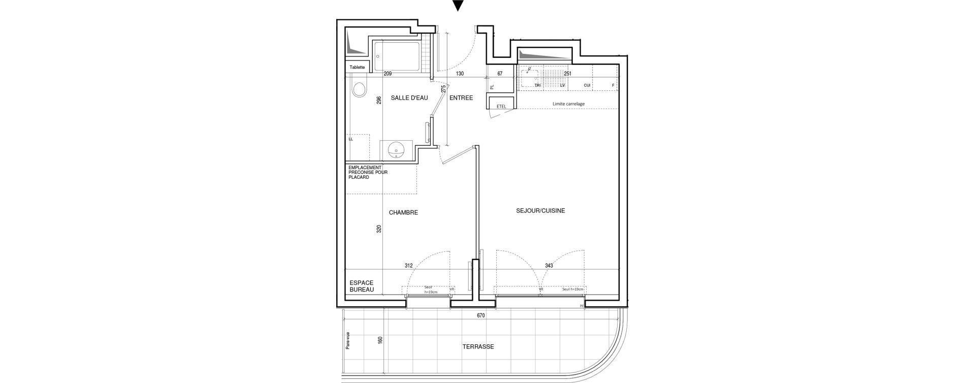 Appartement T2 de 38,46 m2 &agrave; Rueil-Malmaison Plateau 2
