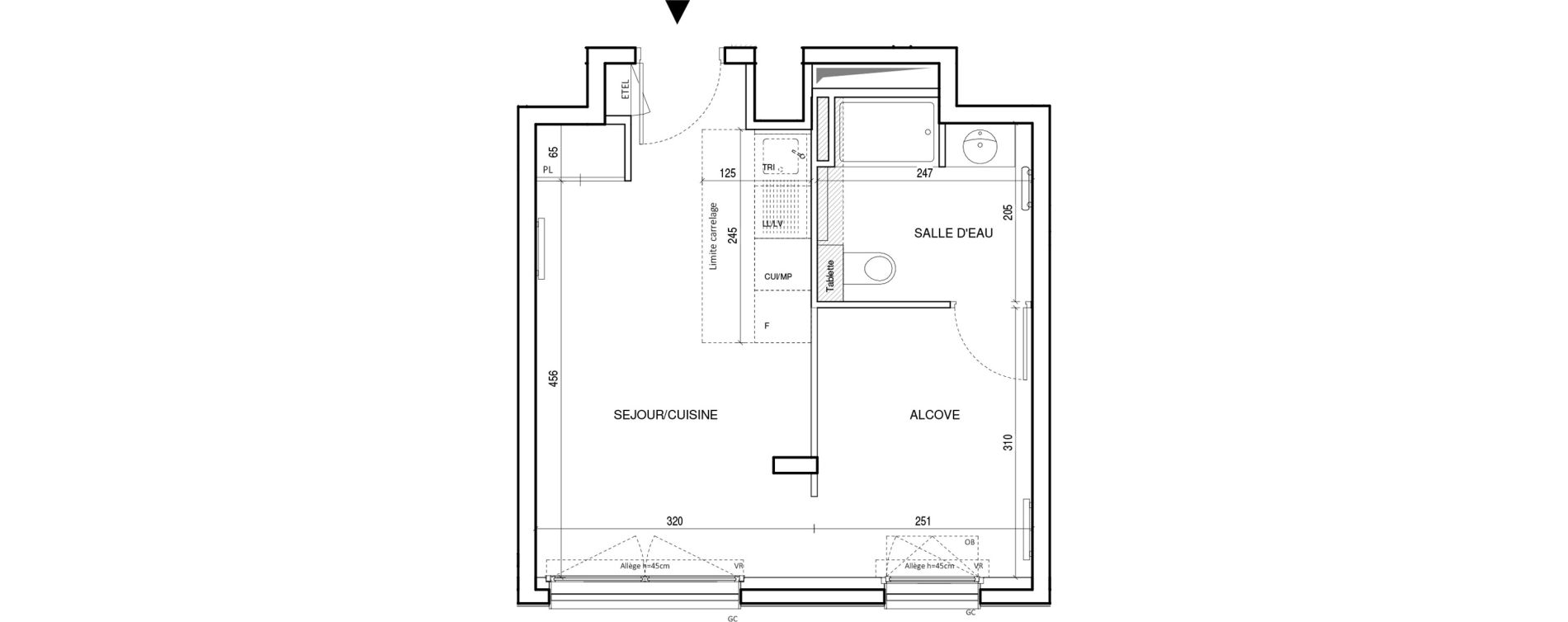 Appartement T1 de 30,09 m2 &agrave; Rueil-Malmaison Plateau 2