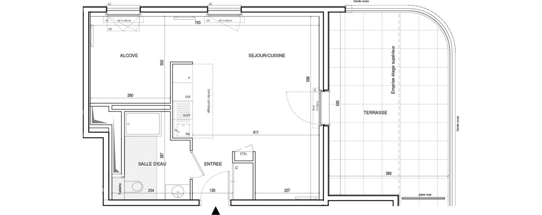 Appartement T1 de 39,92 m2 &agrave; Rueil-Malmaison Plateau 2