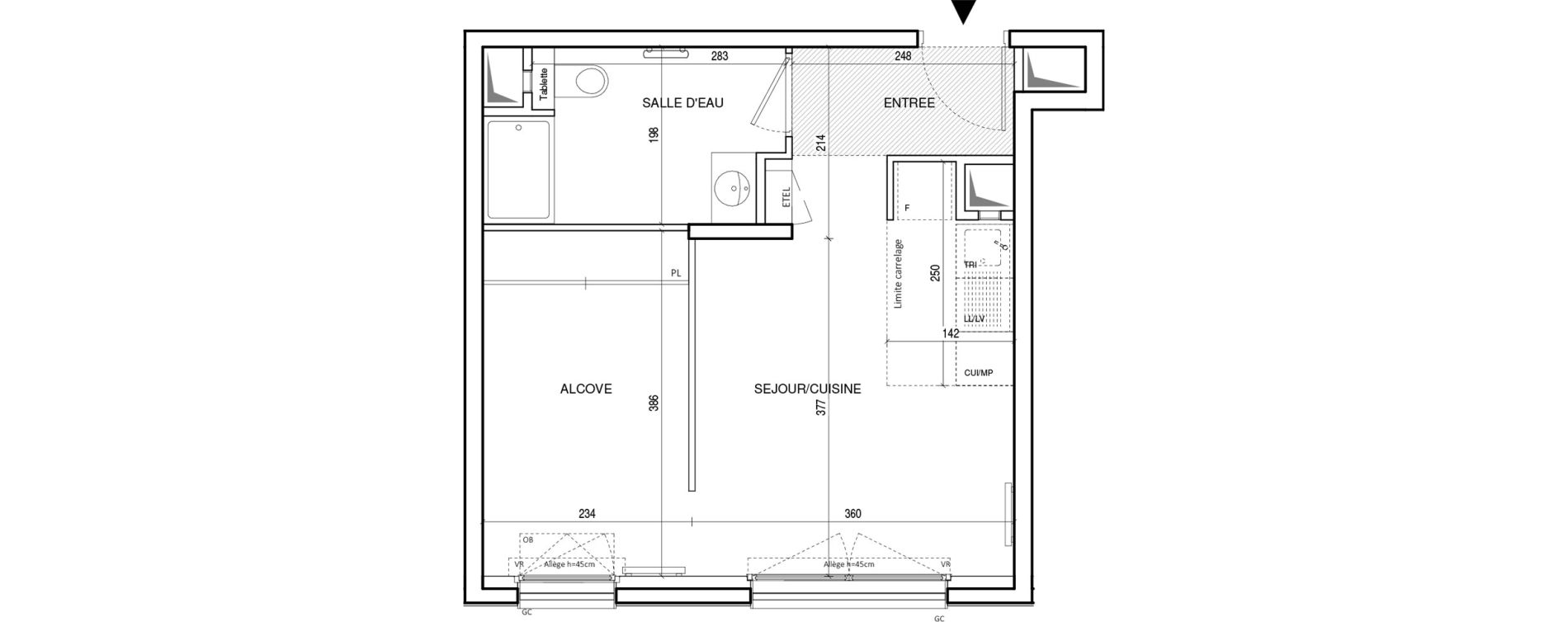 Appartement T1 de 32,81 m2 &agrave; Rueil-Malmaison Plateau 2