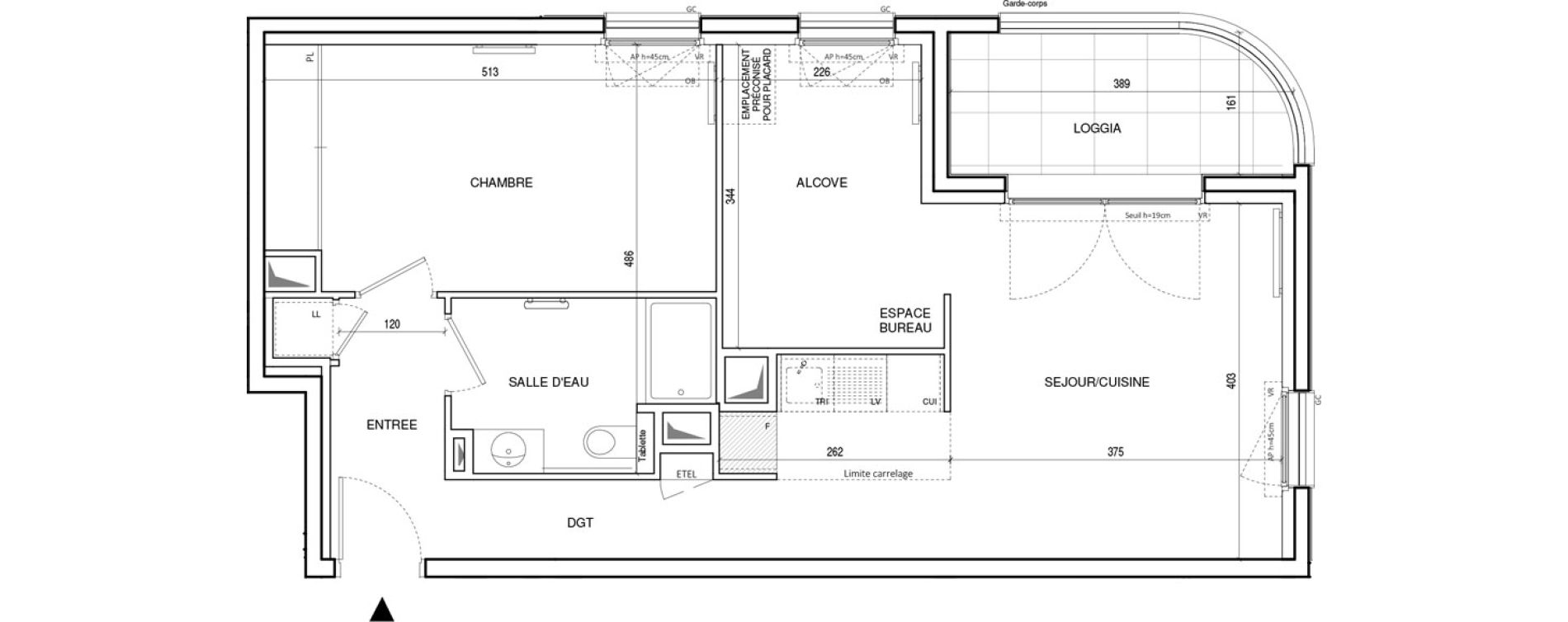 Appartement T2 de 55,49 m2 &agrave; Rueil-Malmaison Plateau 2