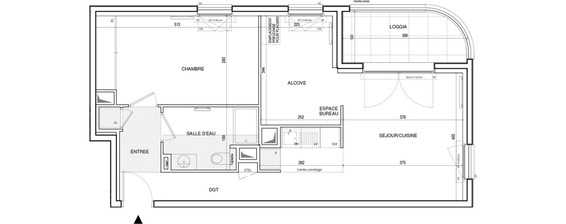 Appartement T2 de 54,87 m2 &agrave; Rueil-Malmaison Plateau 2