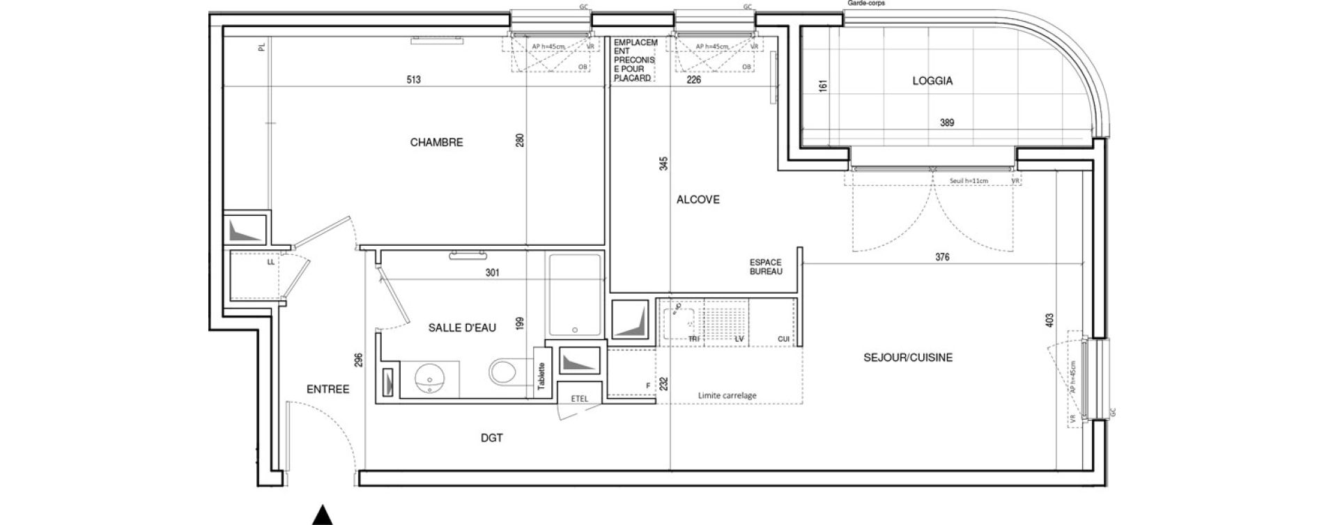 Appartement T2 de 54,91 m2 &agrave; Rueil-Malmaison Plateau 2