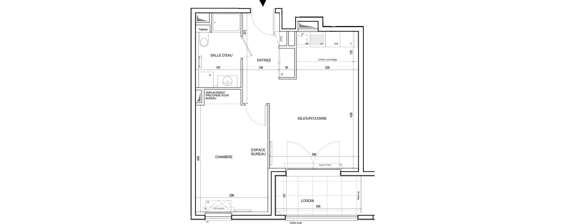 Appartement T2 de 43,76 m2 &agrave; Rueil-Malmaison Plateau 2
