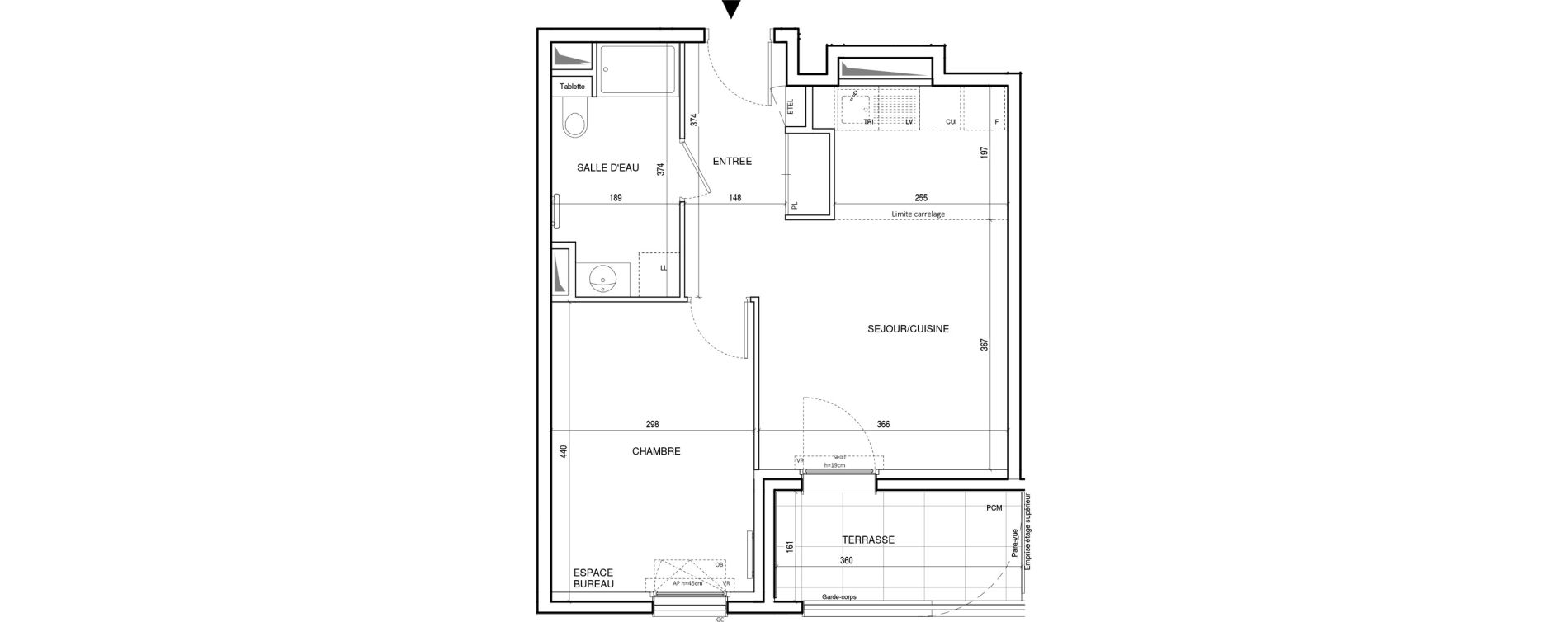 Appartement T2 de 43,47 m2 &agrave; Rueil-Malmaison Plateau 2