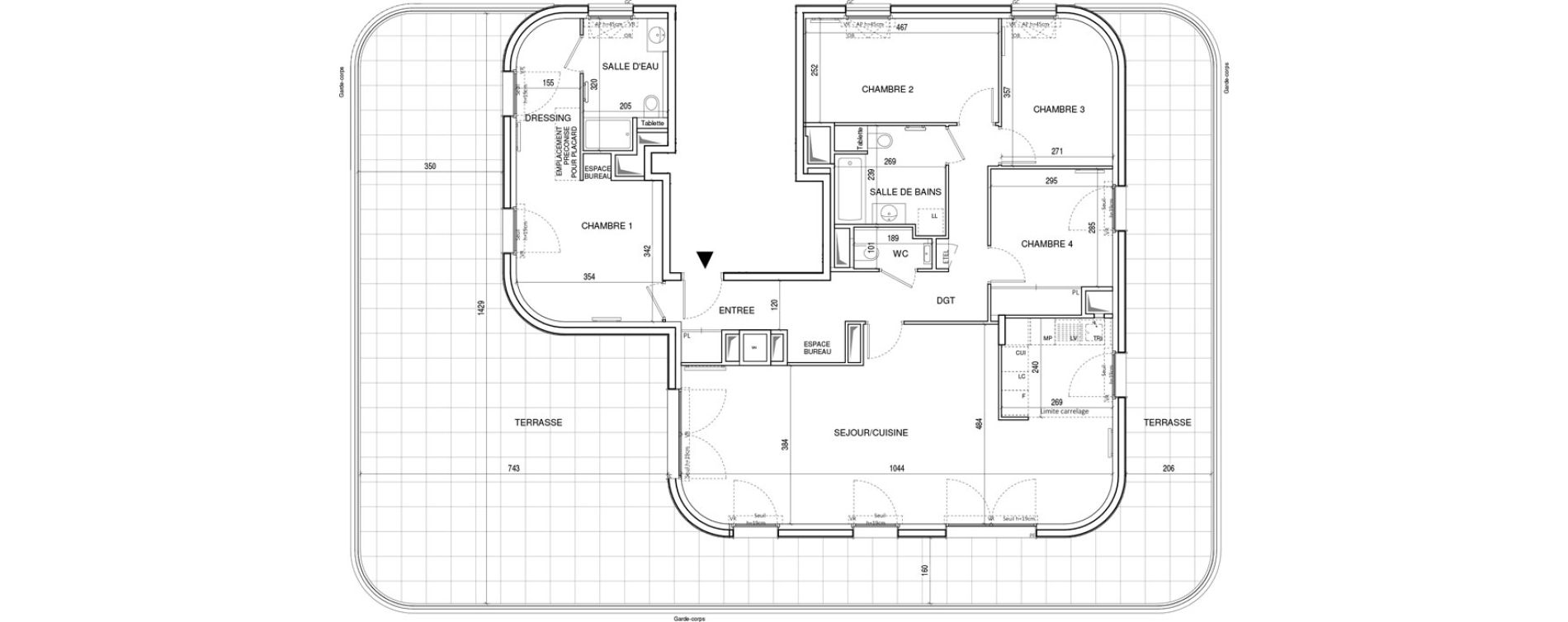 Appartement T5 de 123,25 m2 &agrave; Rueil-Malmaison Plateau 2