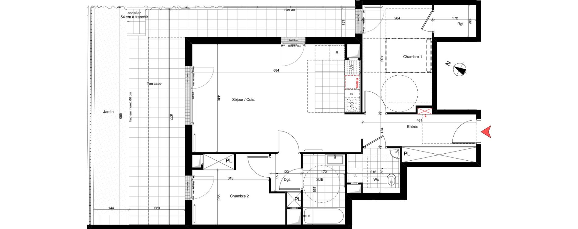 Appartement T3 de 72,15 m2 &agrave; Rueil-Malmaison Richelieu - ch&acirc;taigneraie