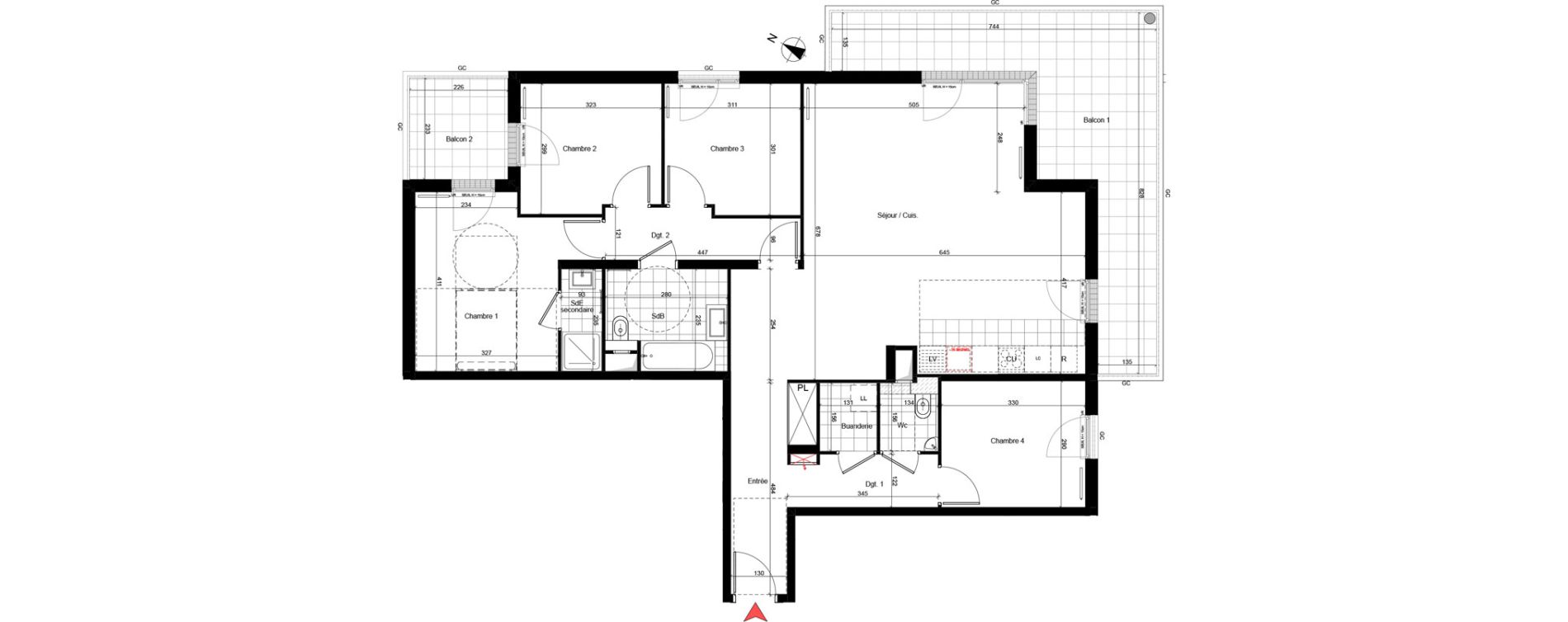 Appartement T5 de 113,77 m2 &agrave; Rueil-Malmaison Richelieu - ch&acirc;taigneraie