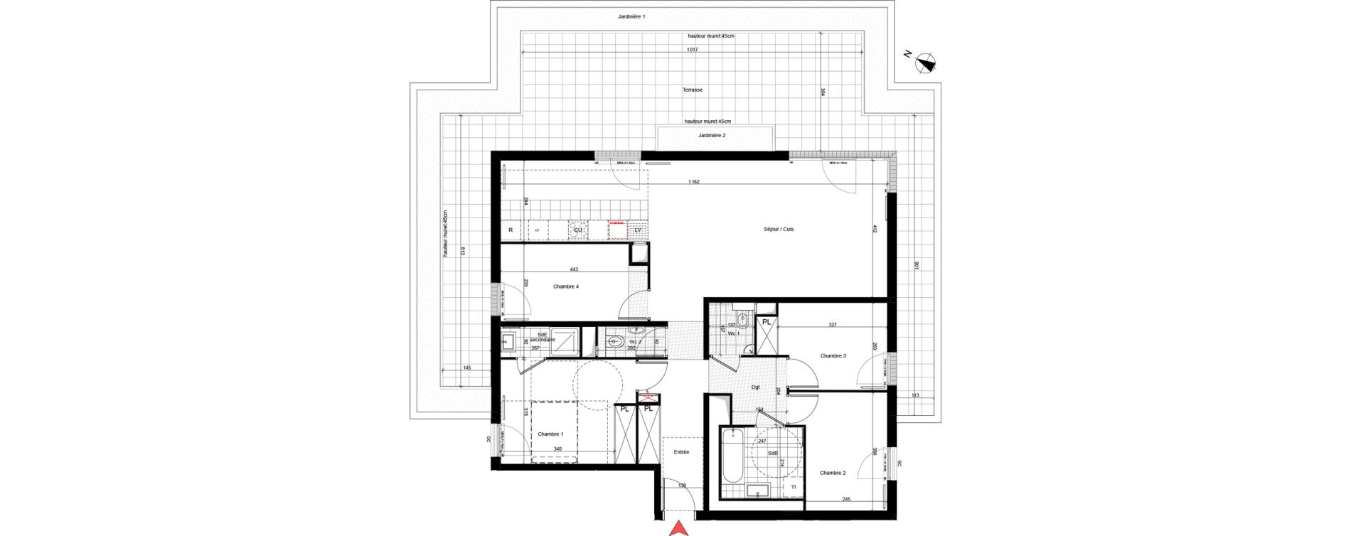 Appartement T5 de 106,85 m2 &agrave; Rueil-Malmaison Richelieu - ch&acirc;taigneraie