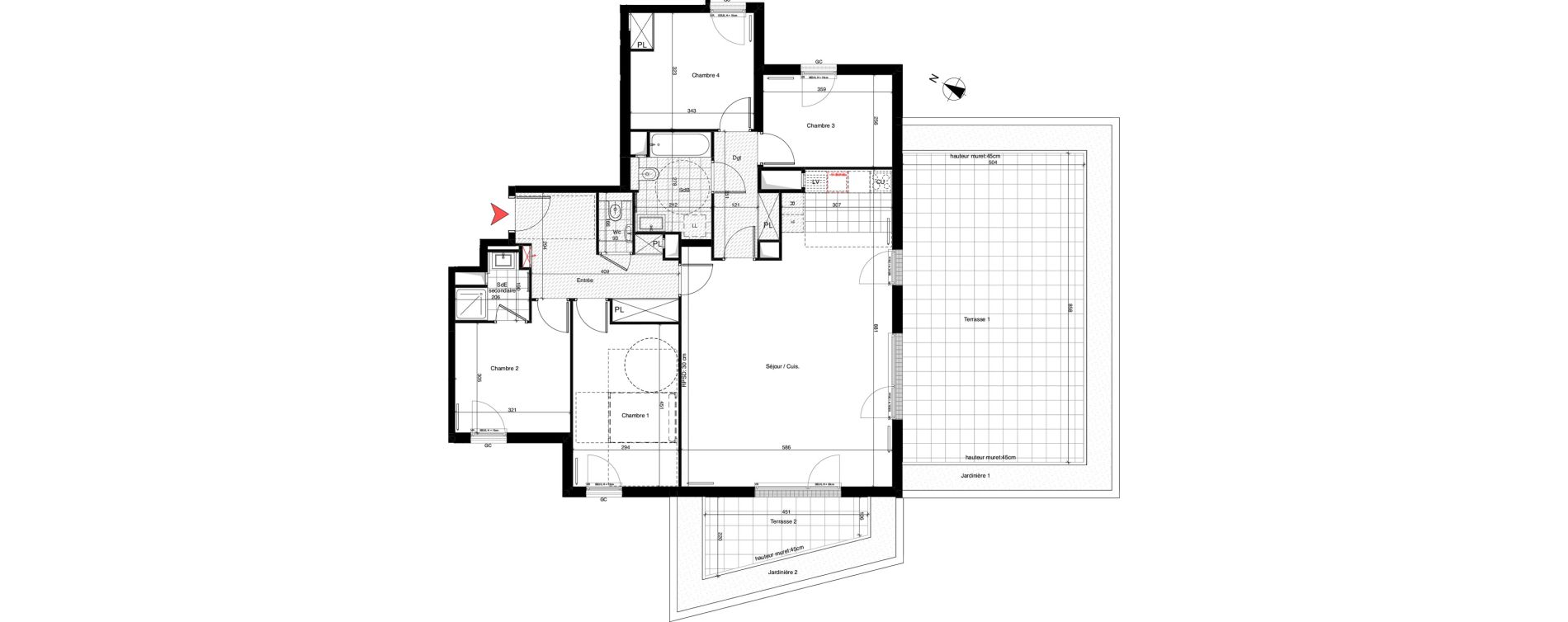 Appartement T5 de 114,34 m2 &agrave; Rueil-Malmaison Richelieu - ch&acirc;taigneraie