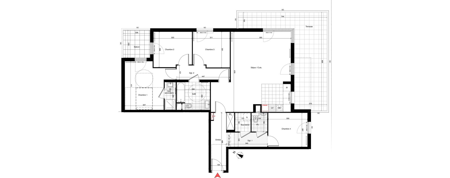Appartement T5 de 108,13 m2 &agrave; Rueil-Malmaison Richelieu - ch&acirc;taigneraie