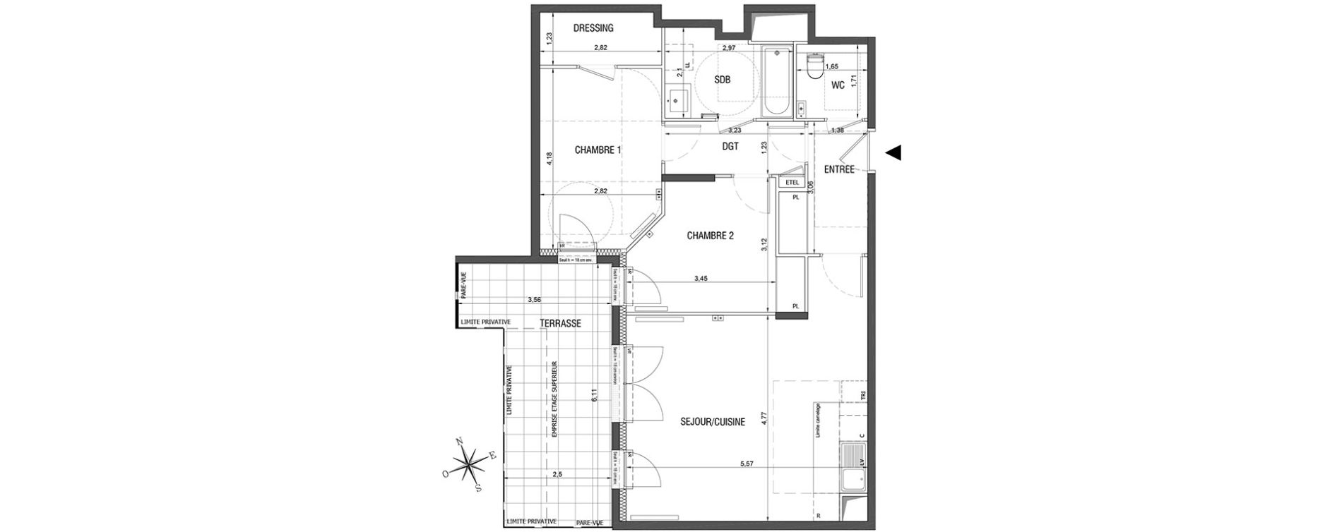 Appartement T3 de 70,76 m2 &agrave; Rueil-Malmaison L'arsenal