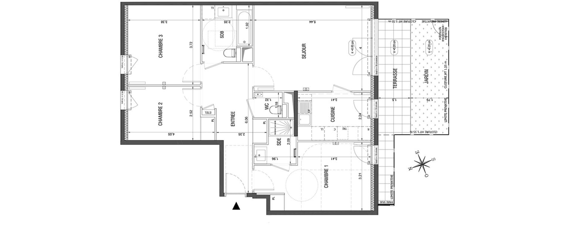 Appartement T4 de 87,96 m2 &agrave; Rueil-Malmaison L'arsenal