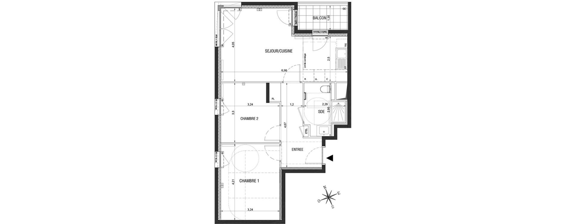 Appartement T3 de 60,43 m2 &agrave; Rueil-Malmaison L'arsenal