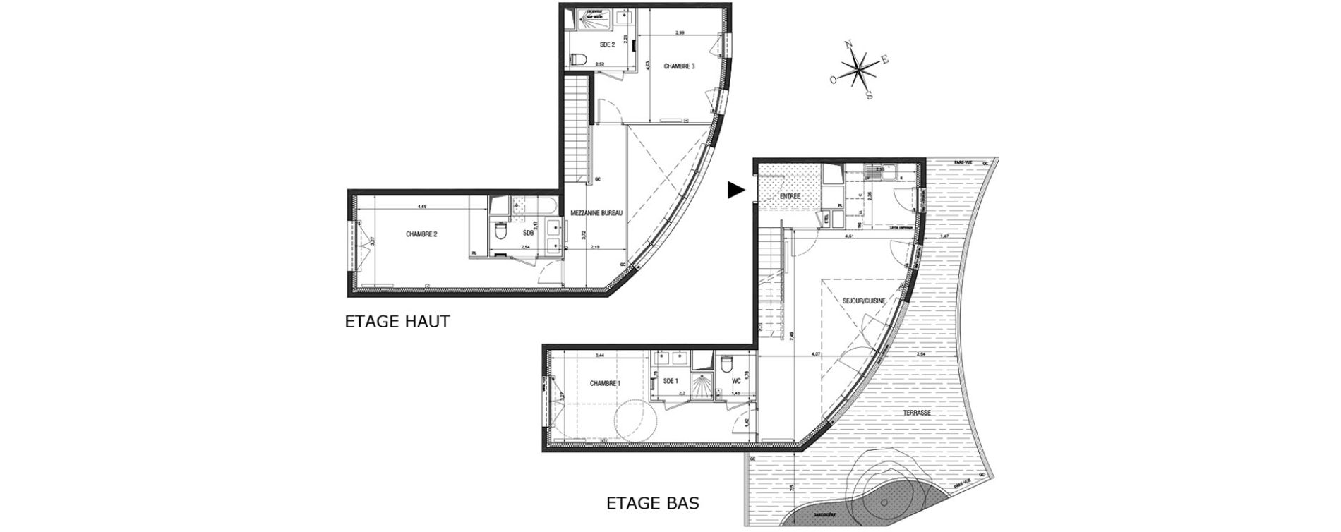 Duplex T4 de 115,25 m2 &agrave; Rueil-Malmaison L'arsenal