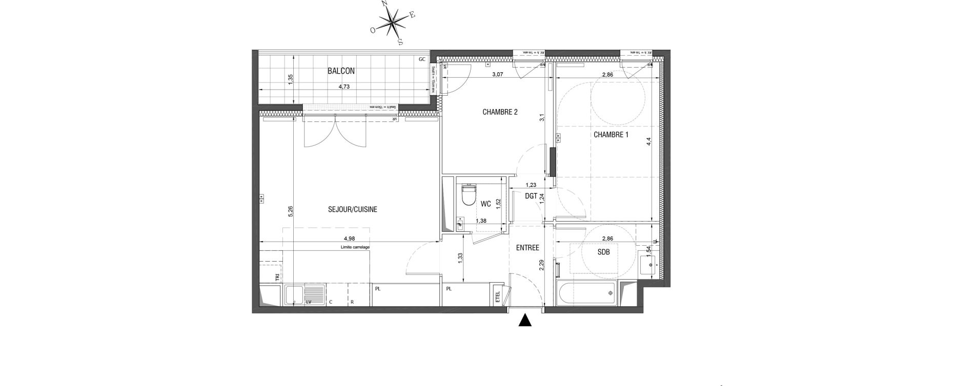 Appartement T3 de 63,33 m2 &agrave; Rueil-Malmaison L'arsenal