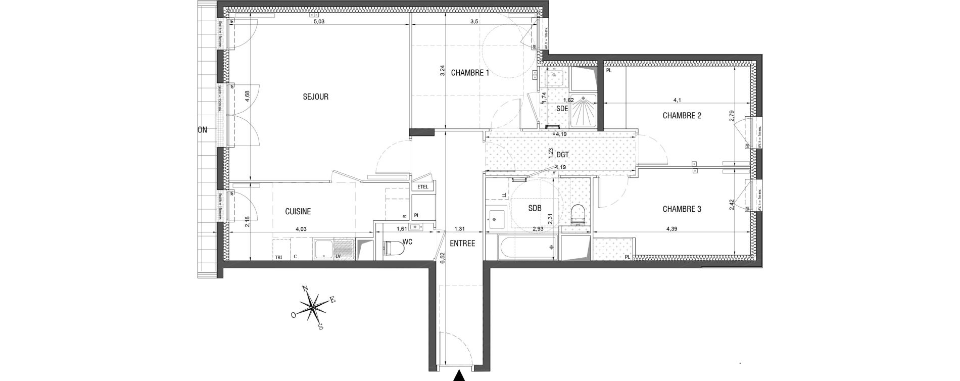 Appartement T4 de 90,23 m2 &agrave; Rueil-Malmaison L'arsenal