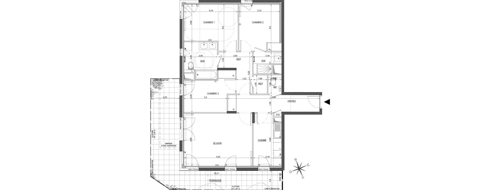Appartement T4 de 91,69 m2 &agrave; Rueil-Malmaison L'arsenal