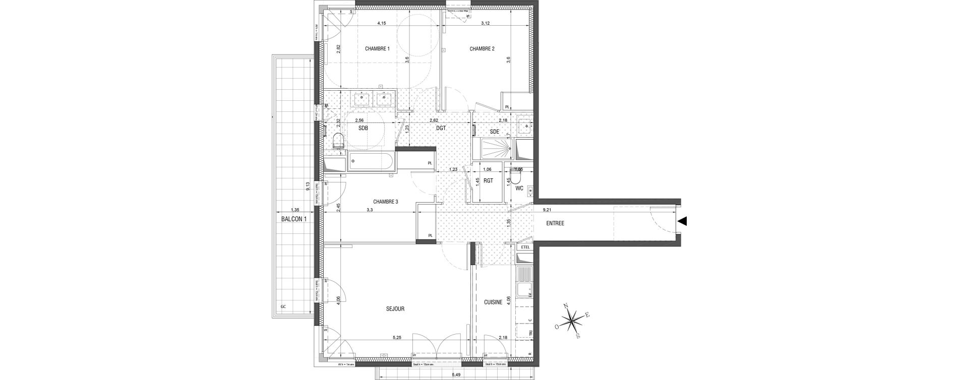 Appartement T4 de 94,51 m2 &agrave; Rueil-Malmaison L'arsenal